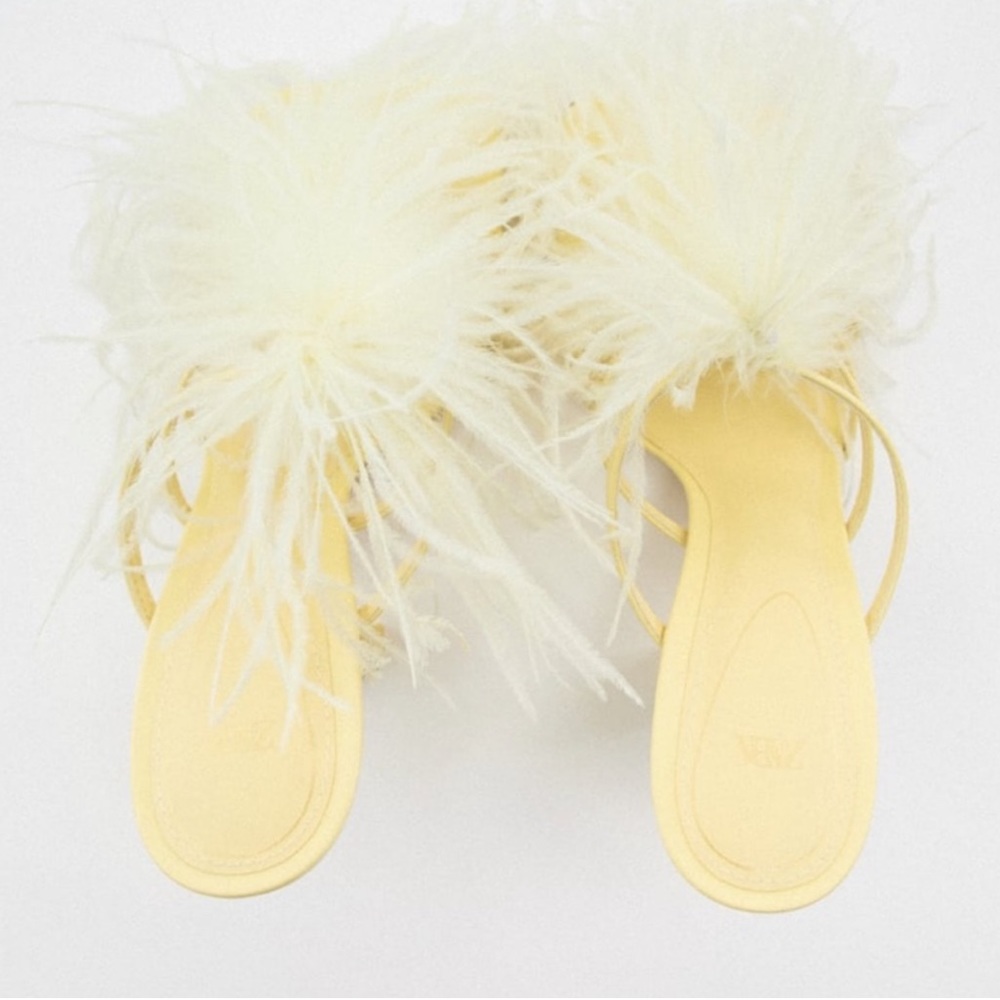 Zara feather heels